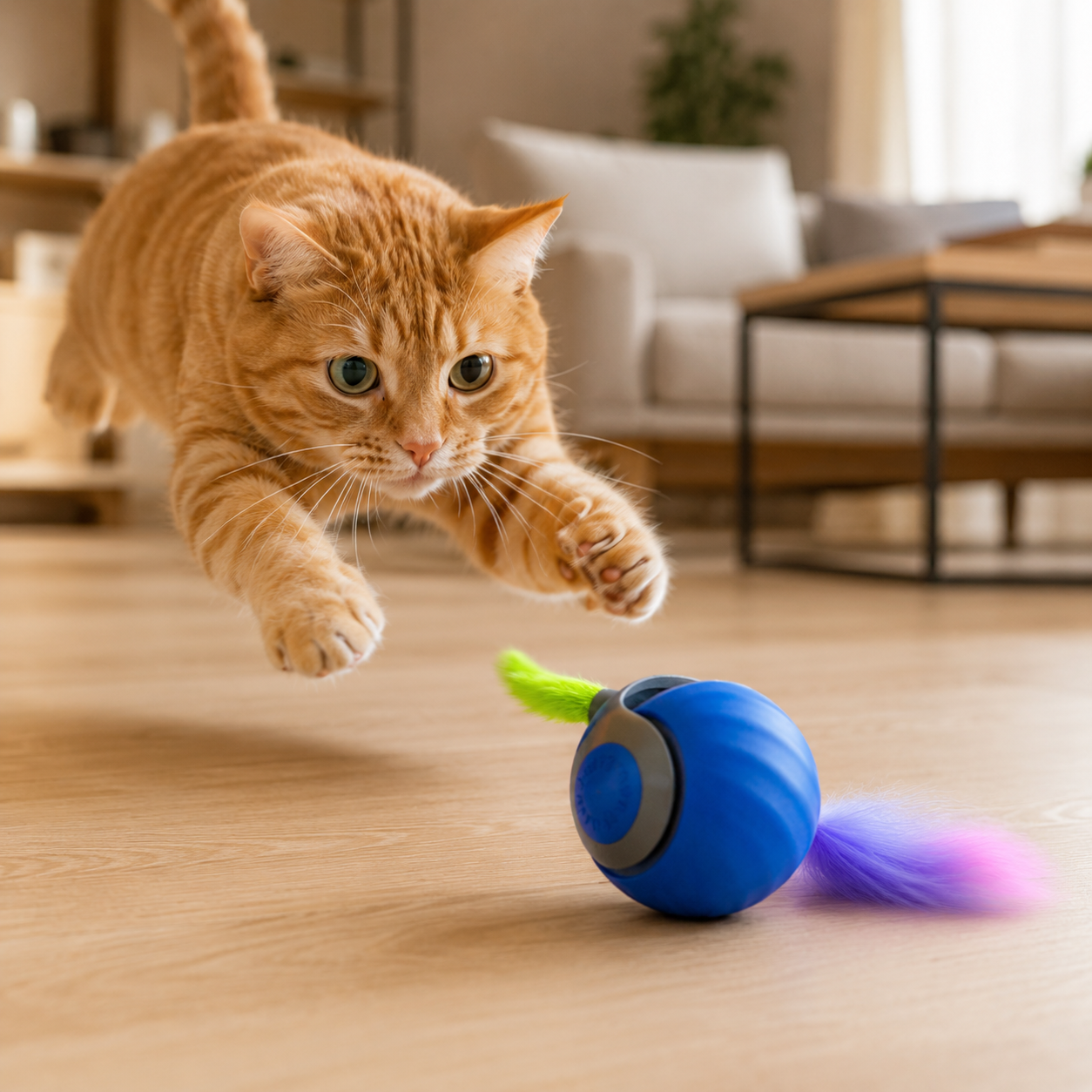 Balle avec Queue Interactive pour Chat
