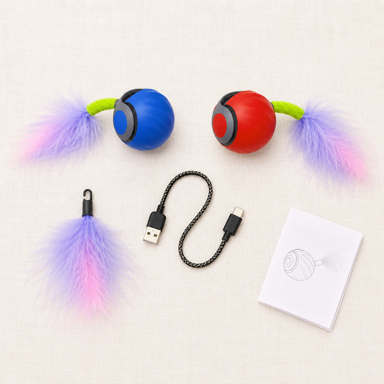 Balle avec Queue Interactive pour Chat